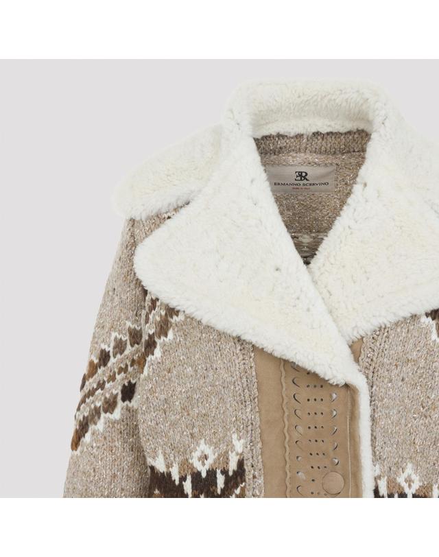 에르마노 설비노 [해외직구][D14]ERMANNO SCERVINO D495D307RSHQUB M4901 MELANGE BE 여성 자켓 코트 아우터 Ermanno Scervino Cardi Coat 착용컷