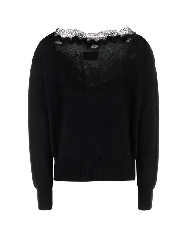 에르마노 설비노 [해외직구][X45]ERMANNO SCERVINO D495M722APPYU 95708 여성 셔츠 남방 반팔 긴팔 블라우스 Black cashmere sweater 착용컷