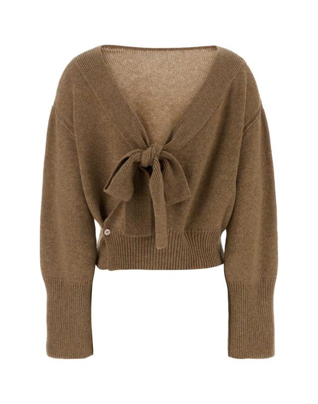 에르마노 설비노 [해외직구][X45]ERMANNO SCERVINO D495M745IWN M4924 여성 스웨터 니트 가디건 Camel cashmere sweater 착용컷