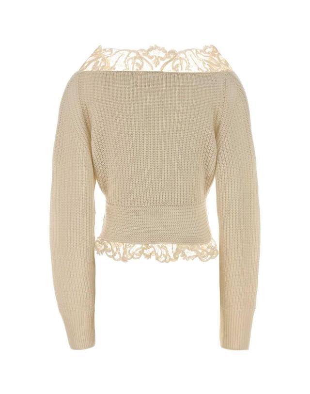 에르마노 설비노 [해외직구][X45]ERMANNO SCERVINO D495M733APYCN 10907 여성 셔츠 남방 반팔 긴팔 블라우스 Cream cashmere sweater 착용컷