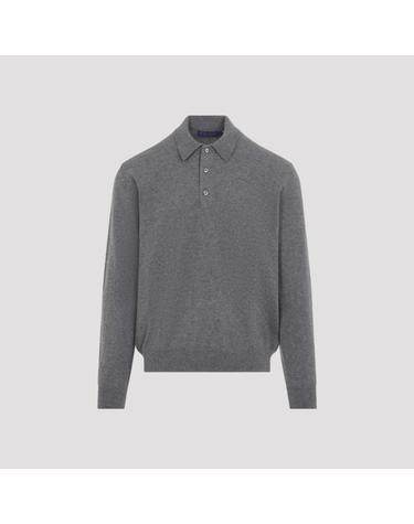 [해외직구][D14]RALPH LAUREN PURPLE LABEL 790P22444001 MEDIUM GREY 남성 니트 스웨터 가디건 Ralph Lauren Purple Label L S Knit Polo