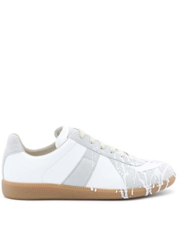 [해외직구][Q11]메종마르지엘라 S57WS0517P7799H8548 남성 스니커즈 OFF WHITE LEATHER REPLICA SNEAKERS