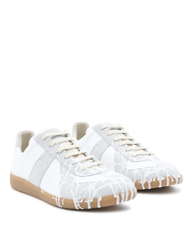 메종 마르지엘라 [해외직구][Q11]메종마르지엘라 S57WS0517P7799H8548 남성 스니커즈 OFF WHITE LEATHER REPLICA SNEAKERS 착용컷