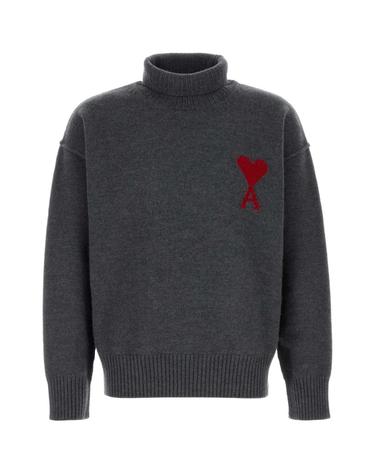 [해외직구][X45]아미 UKS839018 084 남성 셔츠 남방 긴팔 반팔 Dark grey wool sweater