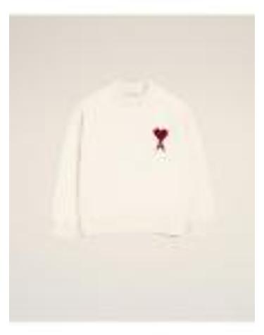 [해외직구][G95]Ami Paris UKS838018154 남성 니트 가디건 스웨터 CREWNECK SWEATER WITH CONTRASTED AMI DE COEUR