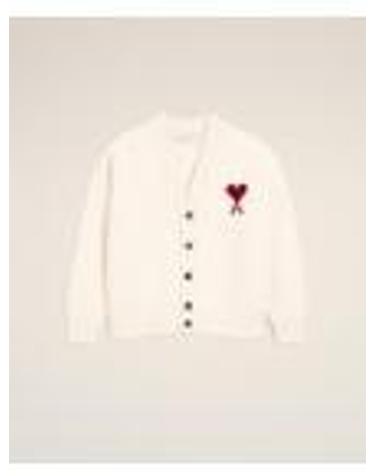 [해외직구][G95]Ami Paris UKC367018154 남성 니트 가디건 스웨터 V NECK CARDIGAN WITH CONTRASTED AMI DE COEUR