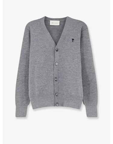 [해외직구][N85]AMI PARIS HKC361 남성 니트 스웨터 가디건 AMI PARIS Wool cardigan with iconic embroidery