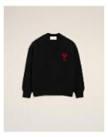 [해외직구][G95]Ami Paris UKS838018009 남성 니트 가디건 스웨터 CREWNECK SWEATER WITH CONTRASTED AMI DE COEUR
