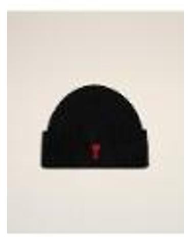 [해외직구][G95]Ami Paris BFUHA116018009 남성 모자 캡 버킷햇 페도라 비니 바라클라바 BEANIE WITH RED AMI DE COEUR