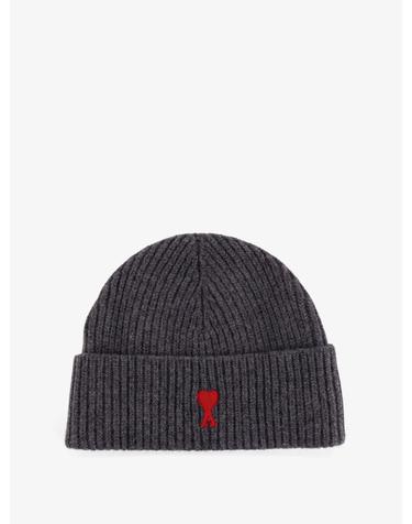 [해외직구][N85]AMI PARIS BFUHA116 남성 모자 비니 버킷햇 캡 AMI PARIS Virgin wool hat with embroidered logo on the front
