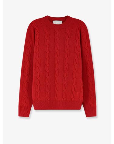 [해외직구][N85]AMI PARIS UKS880 남성 맨투맨 후드 스웨트셔츠 AMI PARIS Wool sweater with cable knit