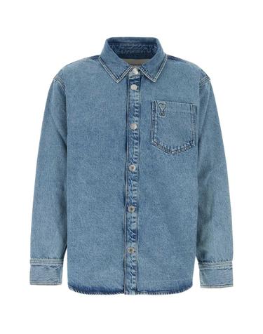 [해외직구][X45]아미 UJK918DE0046 480 남성 셔츠 남방 긴팔 반팔 Denim overshirt