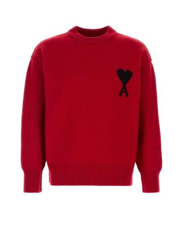 [해외직구][X45]아미 UKS838018 A252 남성 스웨터 니트 가디건 Red wool sweater