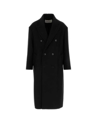 [해외직구][X45]아미 HCO458WV0078 001 남성 코트 하프 롱 트렌치 오버 Black wool coat