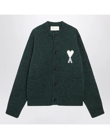 [해외직구][T56]Ami Paris UKC366KN0135 Green 여성 니트 스웨터 가디건