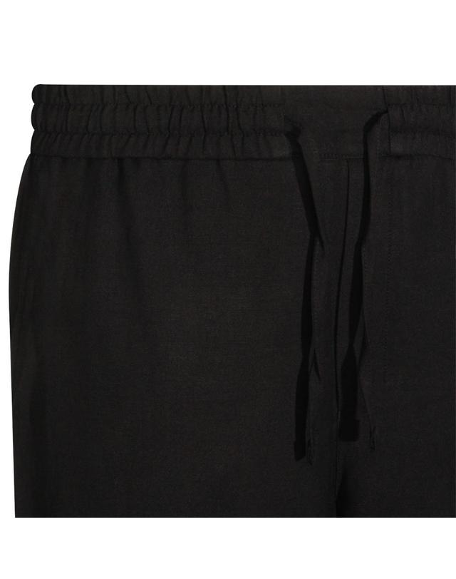아미 [해외직구][Q11]AMI PARIS HTR868VI0052001 남성 팬츠 바지 트라우저 BLACK VISCOSE LINEN BLEND PANT 착용컷