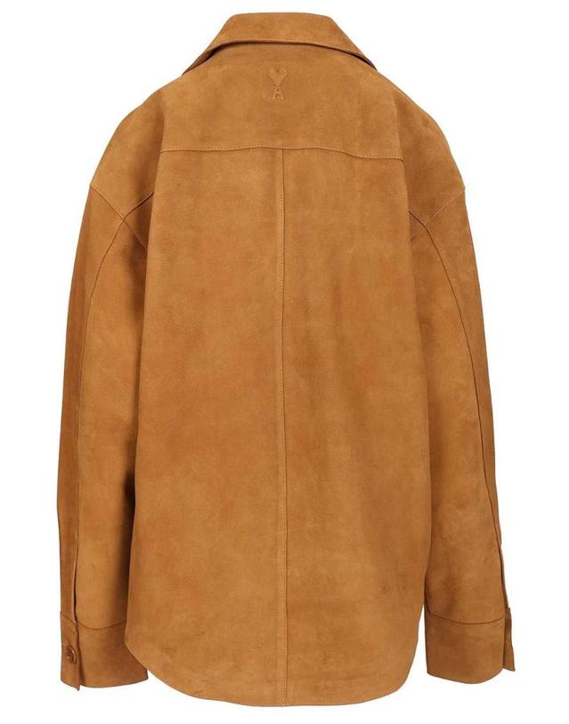 아미 [해외직구][A94]아미 USH826LH0059236 남성 가죽자켓 레더자켓 AMI AMI Suede Overshirt 착용컷