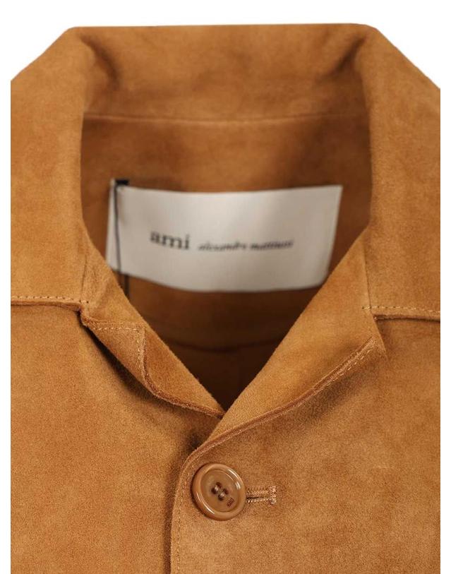 아미 [해외직구][A94]아미 USH826LH0059236 남성 가죽자켓 레더자켓 AMI AMI Suede Overshirt 착용컷