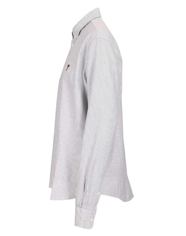 아미 [해외직구][A94]아미 BFUSH063CO0087039 공용 셔츠 AMI AMI Striped Shirt 착용컷