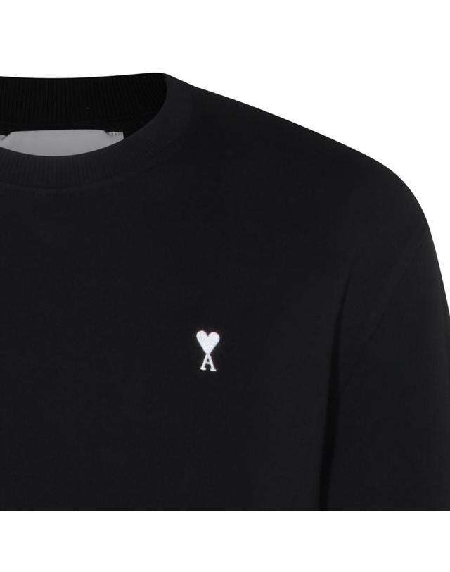 아미 [해외직구][Q11]AMI PARIS HSW763730045 남성 맨투맨 스웨트셔츠 후드 BLACK COTTON SWEATSHIRT 착용컷