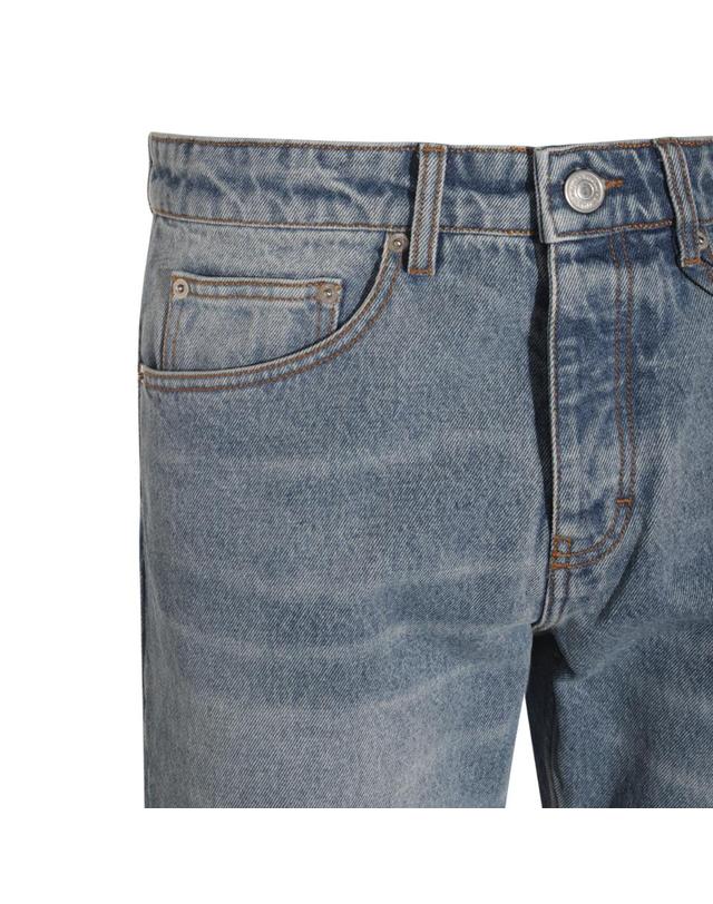 아미 [해외직구][Q11]AMI PARIS HTR001DE0046480 남성 데님진 청바지 BLUE COTTON DENIM JEANS 착용컷
