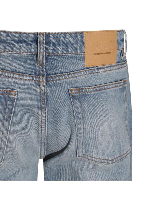 아미 [해외직구][Q11]AMI PARIS HTR001DE0046480 남성 데님진 청바지 BLUE COTTON DENIM JEANS 착용컷