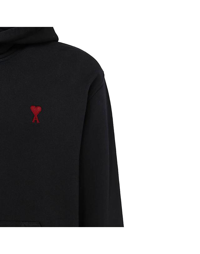 아미 [해외직구][B47]AMI PARIS BFUSW235730001 남성 맨투맨 스웨트셔츠 상의 BLACK COTTON SWEATSHIRT 착용컷