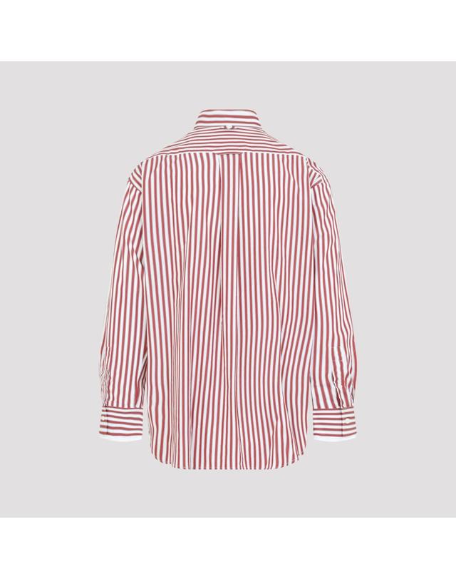 아미 [해외직구][D14]AMI PARIS USH863CO0250 A219 RUBY RED WHI 남성 셔츠 남방 Ami Paris Large Striped Shirt 착용컷