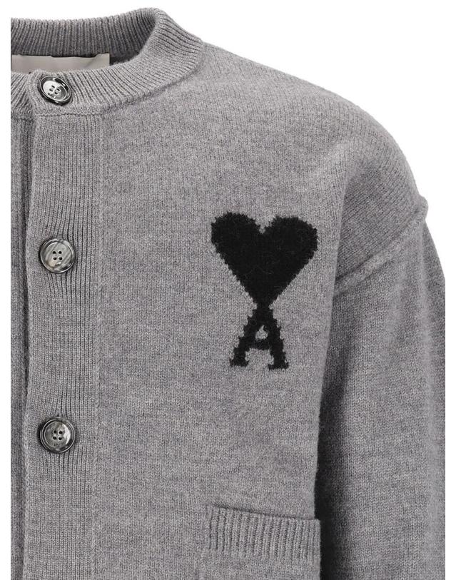 아미 [해외직구][A94]아미 UKC368018A273 남성 스웨터 니트 AMI AMI Wool Ami De Coeur Cardigan 착용컷