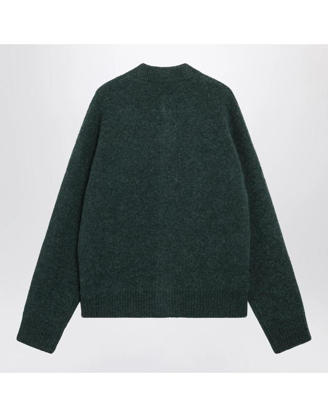 아미 [해외직구][T56]Ami Paris UKC366KN0135 Green 여성 니트 스웨터 가디건 착용컷