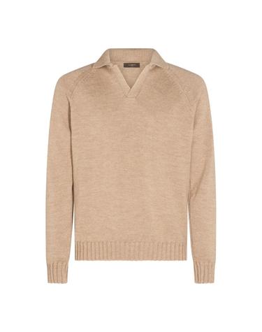 [해외직구][S27]ZANONE 810402ZN286Z4210 남성 니트 가디건 브이넥니트 풀오버니트 스웨터 로고 CAMEL WOOL SWEATER