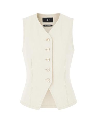 [해외직구][W63]7 FOR ALL MANKIND 7UK90G96 U73O9 여성 블레이저 자켓 베스트 Gilet in cotone