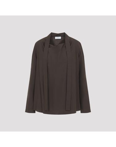 [해외직구][D14]르메르 SH1218LF1500 BR477 TRUFFLE 여성 셔츠 남방 블라우스 Lemaire Ascot Blouse