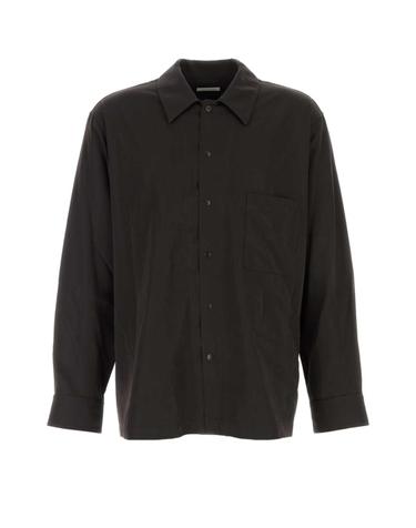 [해외직구][X45]르메르 SH1302LF1668 BR561 남성 셔츠 남방 긴팔 반팔 Dark brown wool blend shirt
