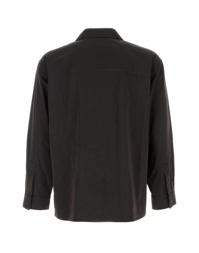 르메르 [해외직구][X45]르메르 SH1302LF1668 BR561 남성 셔츠 남방 긴팔 반팔 Dark brown wool blend shirt 착용컷