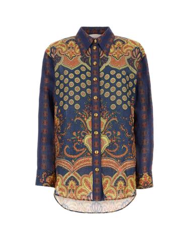 [해외직구][X45]valentino 6B3AB7A1950 QPL 여성 셔츠 남방 블라우스 Printed linen shirt