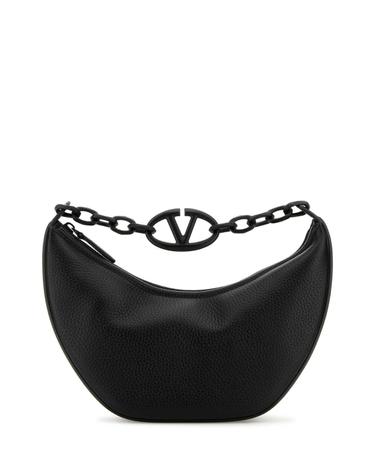[해외직구][X45]valentino 5W0B0Q42UZL 0NO 여성 토트백 쇼퍼백 탑핸들백 핸드백 Black leather Hobo VLogo Moon handbag