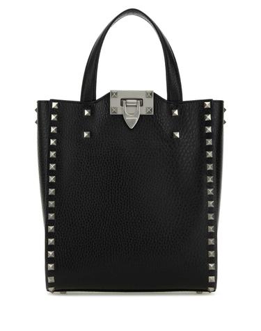 [해외직구][X45]valentino 6Y2B0B43TED 0NO 남성 토트백 쇼퍼백 크로스백 Black leather Rockstud handbag