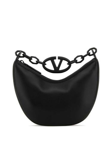 [해외직구][X45]valentino 5W0B0Q43KHZ 0NO 여성 토트백 쇼퍼백 탑핸들백 핸드백 Black leather Hobo VLogo Moon handbag