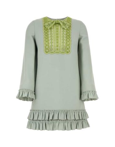 [해외직구][X45]valentino 6B3VAF201CF QXH 여성 원피스 롱 미디 미니 드레스 Mint green wool blend mini dress