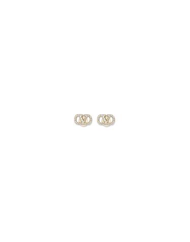 [해외직구][K68]valentino 9W2J0BV8YCW 9MN 여성 귀걸이 피어싱 이어링 악세사리 VLogo Signature Earrings in metal and Swarovski crystals