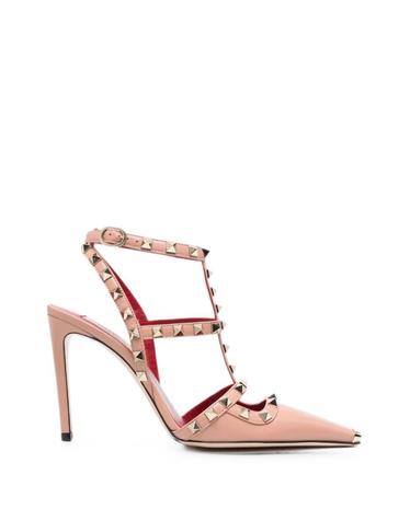 [해외직구][P13]valentino WS0PV4WZDBNW 여성 펌프스 힐 하이힐 슬링백 스틸레토 구두 뮬 발레리나 valentino ROCKSTUD LEATHER PUMPS