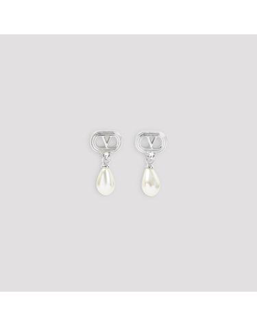 [해외직구][D14]valentino 8W2J0BG8WKD DFF RHODIUM CREAM C 여성 귀걸이 팔찌 목걸이 반지 브로치 악세사리 valentino Earrings