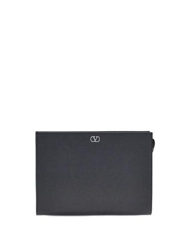 [해외직구][K68]valentino 9Y2P0AN7UAG 0NO 남성 지갑 반지갑 장지갑 카드지갑 VLogo Signature grained calfskin Pouch