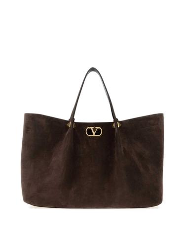 [해외직구][X45]valentino 9W2B0T82AHA 0TO 여성 토트백 쇼퍼백 탑핸들백 핸드백 Dark brown suede Rockstud shopping bag
