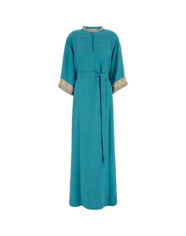 [해외직구][X45]valentino 6B3VDKQ61MM RAJ 여성 원피스 드레스 롱원피스 맥시원피스 Turquoise crepe long dress