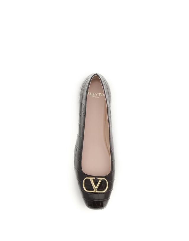 발렌티노 가라바니 [해외직구][K68]valentino 9W2S0PI8LUR REL 여성 발레리나슈즈 플랫슈즈 단화 메리제인 VLogo Signature croc effect Ballerinas 착용컷
