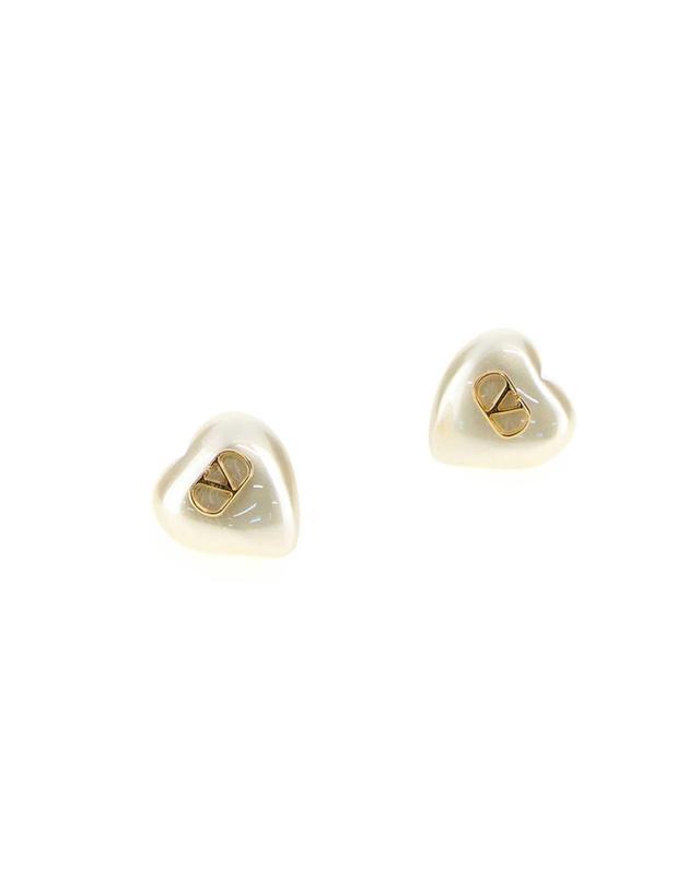발렌티노 가라바니 [해외직구][X45]valentino 9W2J0BM2UXM R5G 여성 귀걸이 피어싱 이어링 White metal Coeur Royal earrings 착용컷