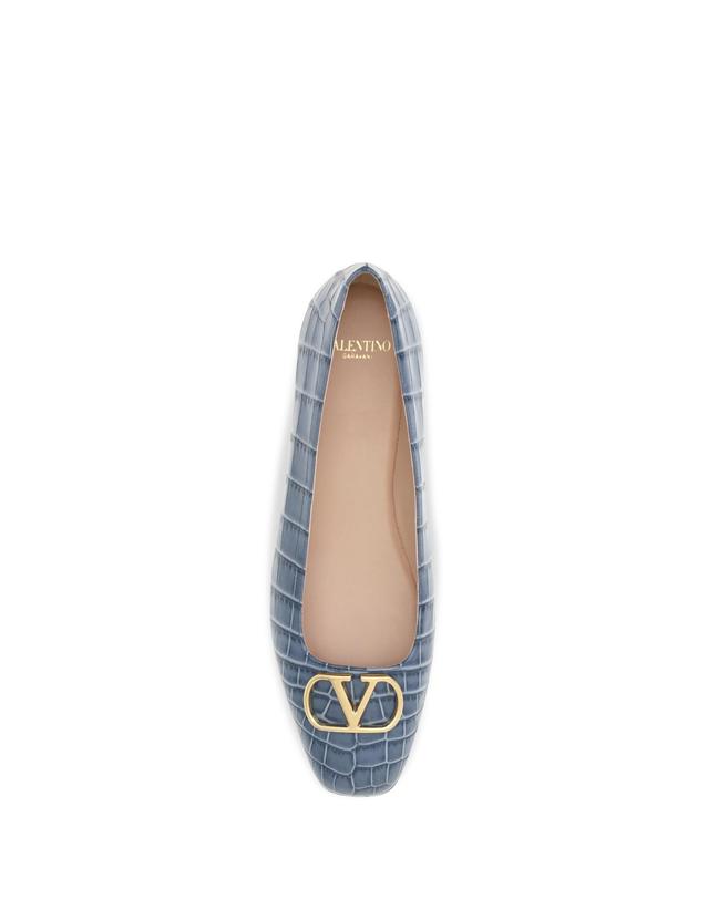 발렌티노 가라바니 [해외직구][K68]valentino 9W2S0PI8LUR 4MA 여성 발레리나슈즈 플랫슈즈 단화 메리제인 VLogo Signature croc effect Ballerinas 착용컷