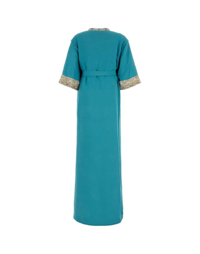발렌티노 가라바니 [해외직구][X45]valentino 6B3VDKQ61MM RAJ 여성 원피스 드레스 롱원피스 맥시원피스 Turquoise crepe long dress 착용컷